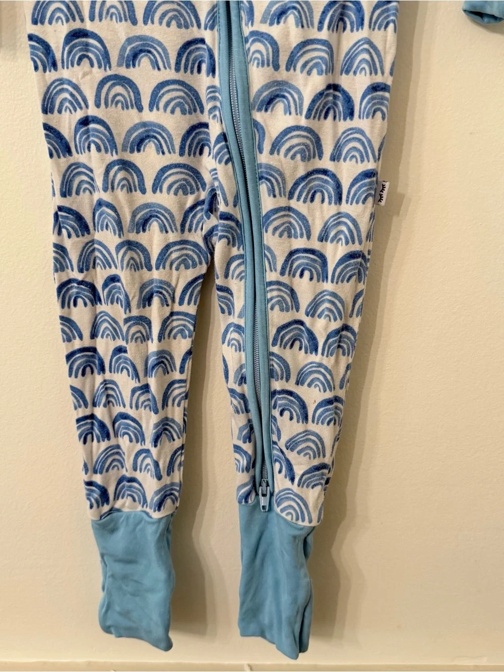 Little Sleepies Blue Rainbow Print Footed One-Piece Pajama